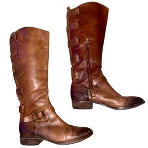 Arturo Chiang Genuine Leather Elsie Strappy Riding Boots